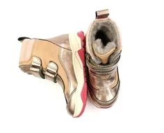 Bisgaard rose guld metallic vinterstøvle Dorel med velcro og TEX